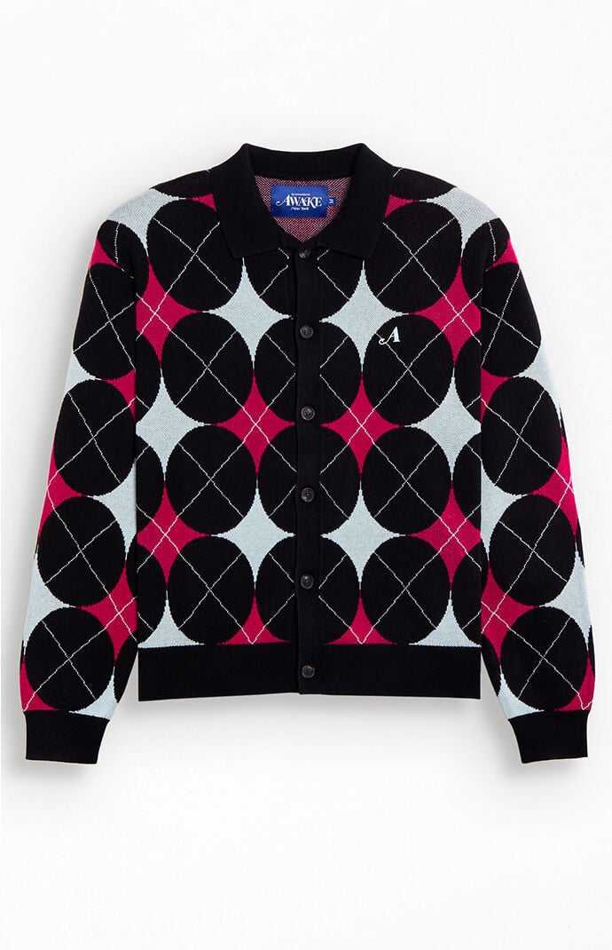 Awake NY Argyle Knit Cardigan