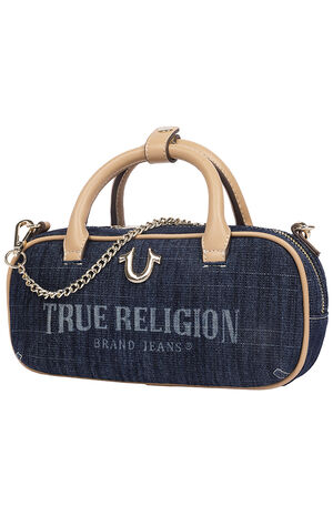 Bentley Denim and Faux Leather Mini Satchel Bag image number 4