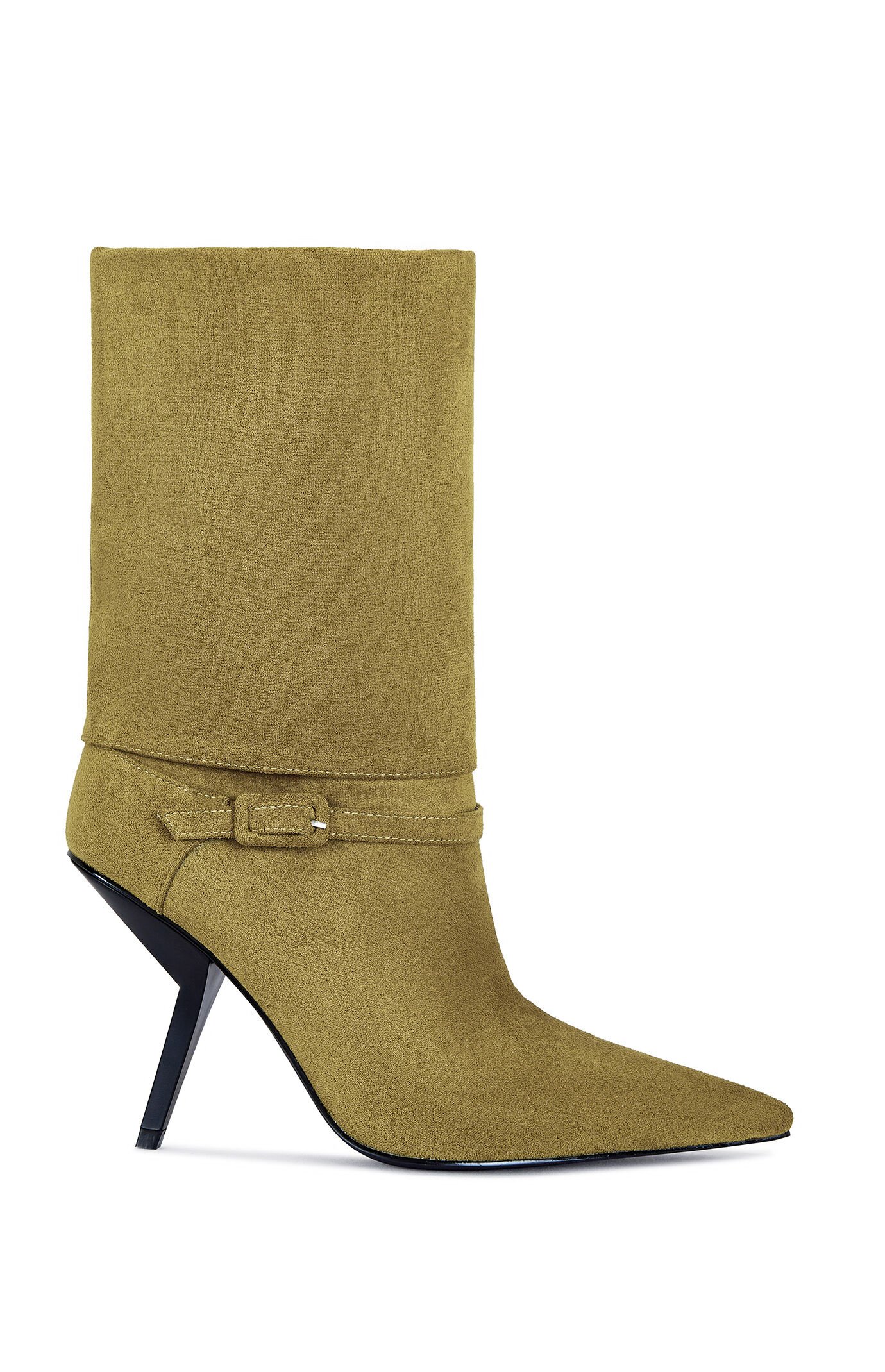 AZALEA WANG Winding Olive Faux Suede Stiletto Boots