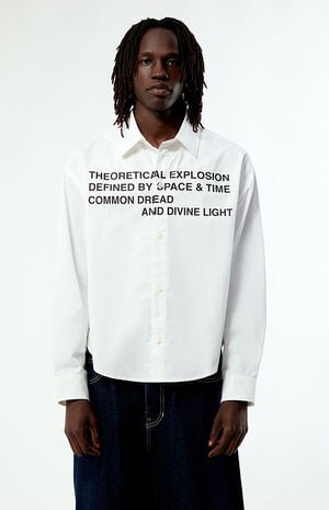 White Common Space Solid Long Sleeve Oxford Shirt image number 1