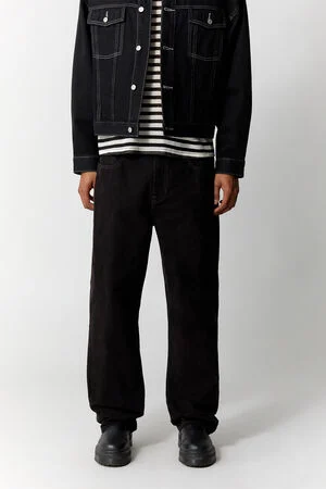 Dylan Baggy Jeans Cargo Contrast Stitch Black image number 2