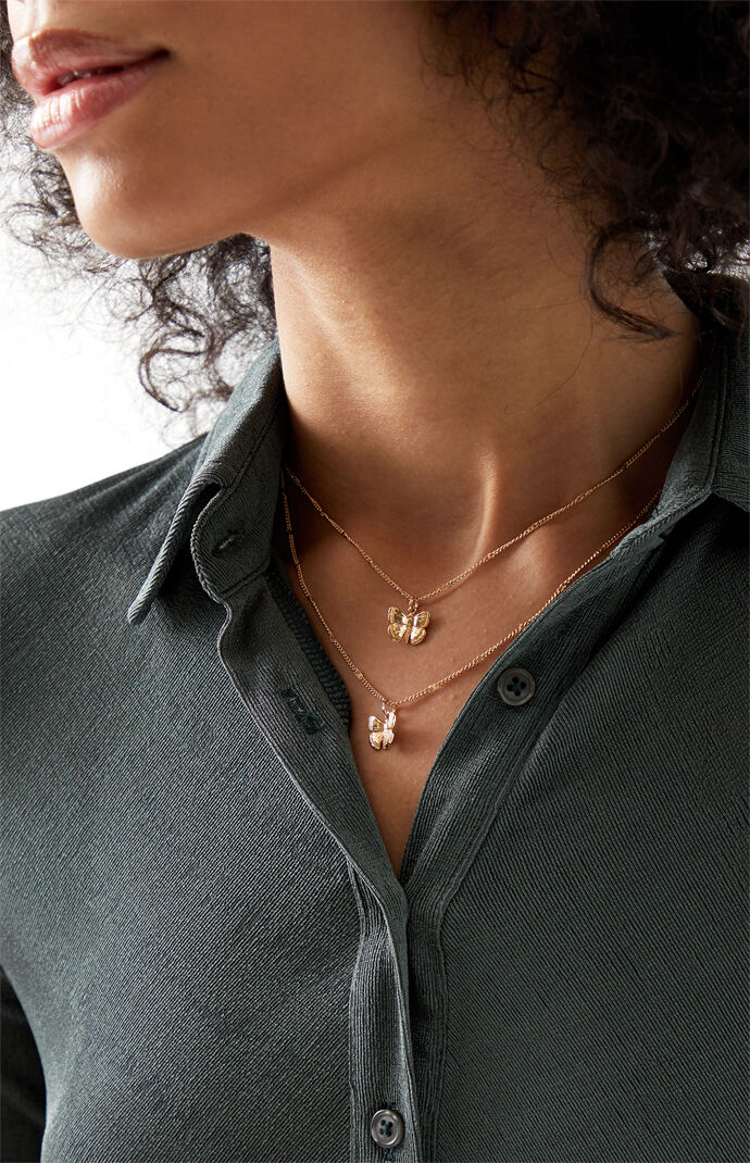 Double Butterfly Necklace