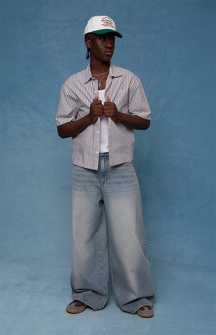 Pacsun Ryder Ultra Baggy Jeans Light Blue