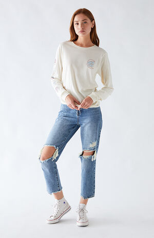 Line Dot Long Sleeve Boyfriend T-Shirt Line Dot Long Sleeve Boyfriend T-Shirt image number null