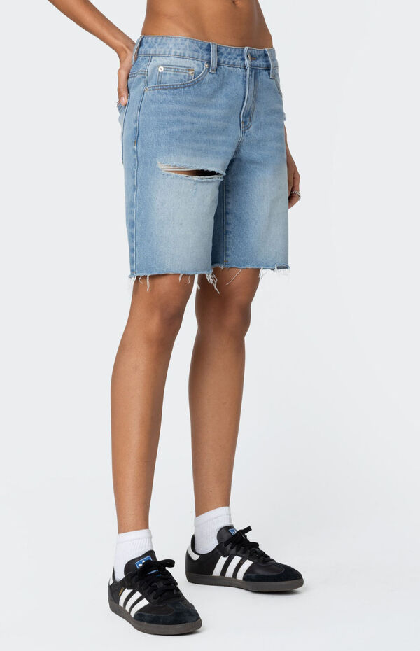 Edikted Riptide Denim Bermuda Shorts