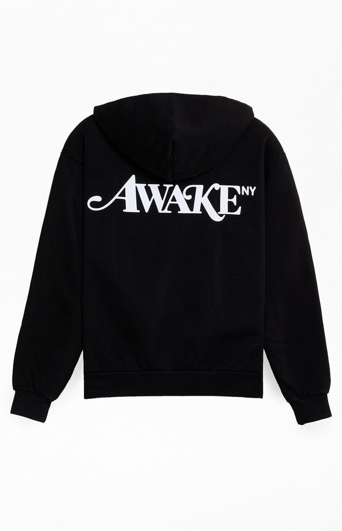 Awake NY Black Logo Full Zip Hoodie | Pacsun