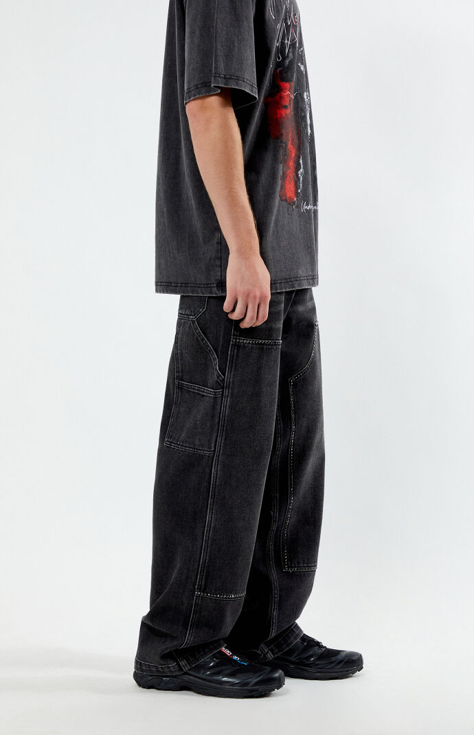 Pacsun Dylan Baggy Jeans Carpenter Embellished Black | PacSun