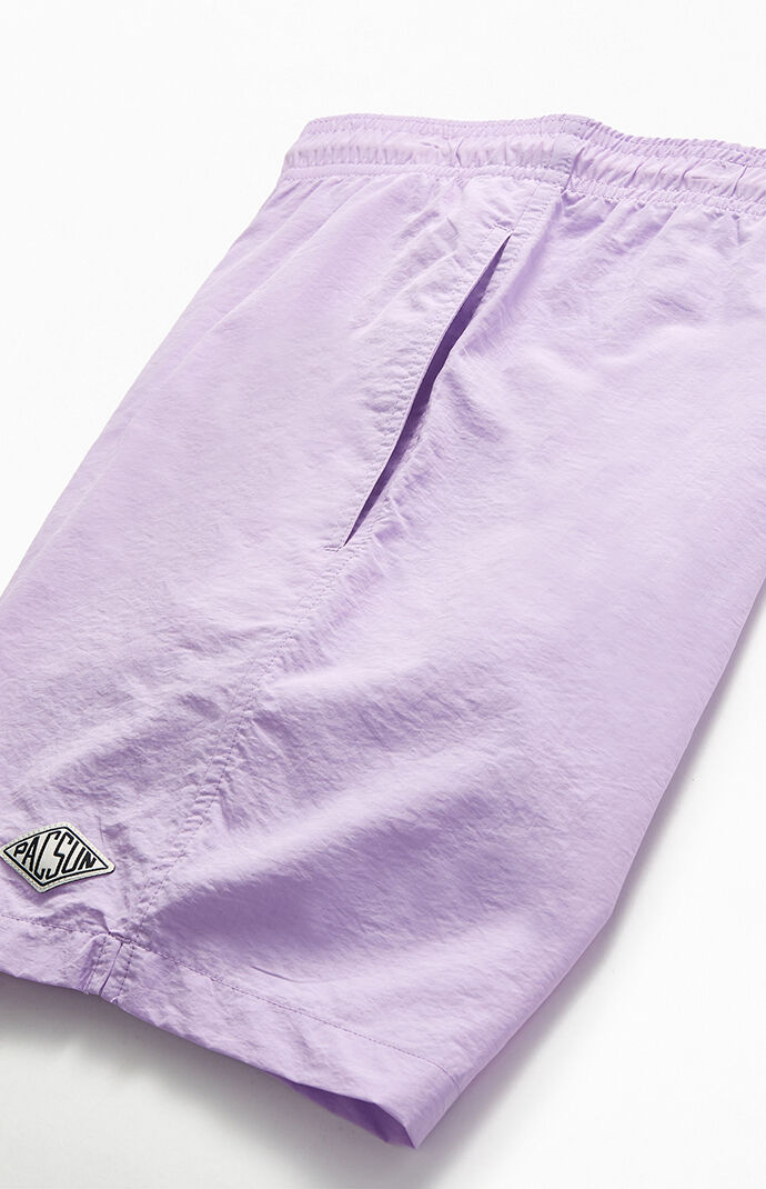 Purple Solid 17" Swim Trunks