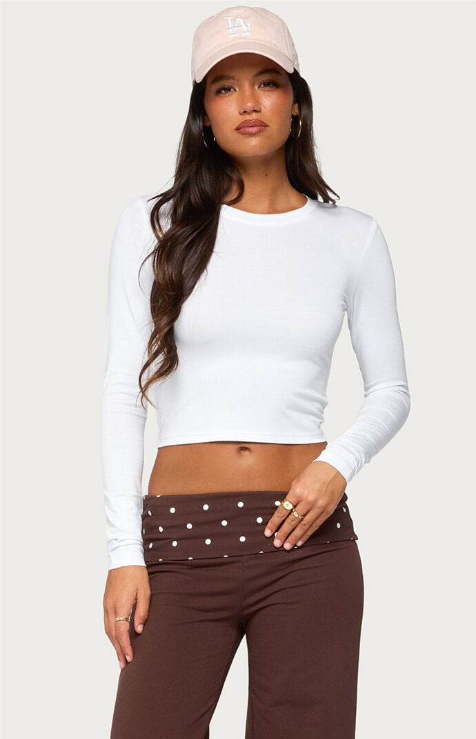 Edikted Zali Cropped Long Sleeve Top