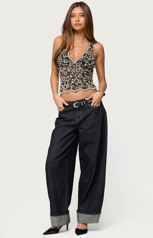 Araura Velvet Floral Sheer Top image number 4