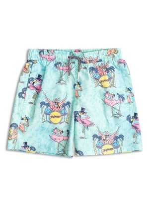 Kids Flamingo Swim Trunks image number 1