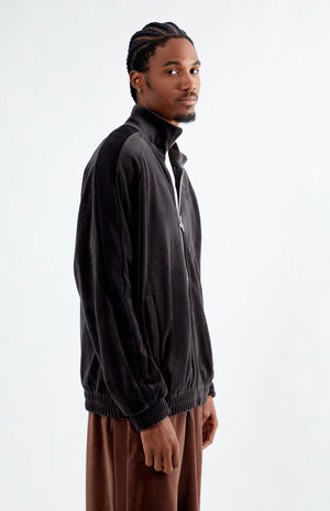 Black Velour T7 Track Jacket image number 4