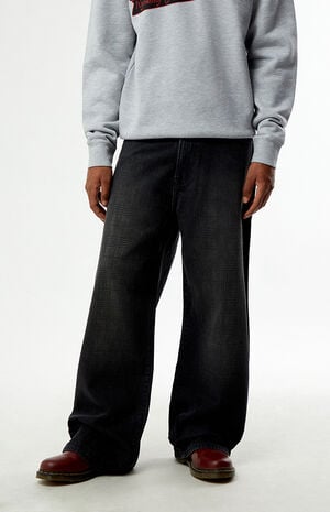 Blake Extreme Baggy Jeans Plaid Washed Dark Gray image number 1