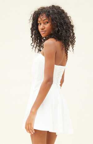 Strapless Button Front Mini Dress image number 4