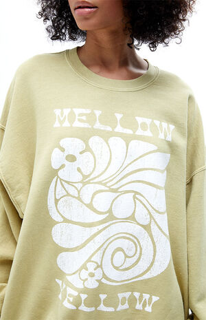 Womens yellow crew neck sweatshirt clearance