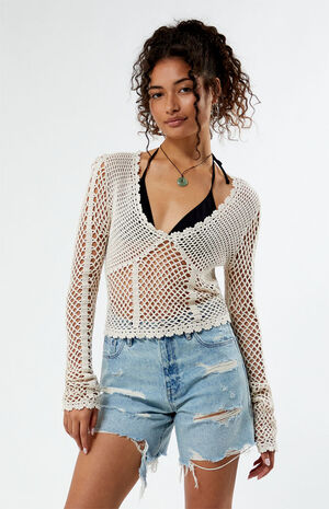 Penelope Crochet Long Sleeve Top image number 2