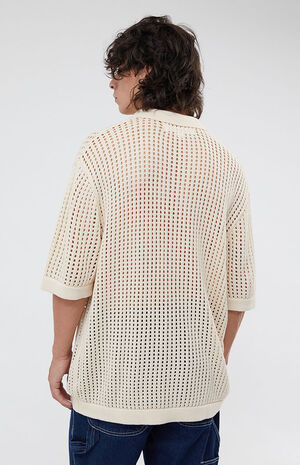 Off White Open Knit 2.0 Woven Camp Shirt image number 3