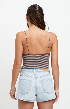 Ivy High Waisted Festival Jean Shorts Light Blue image number 5