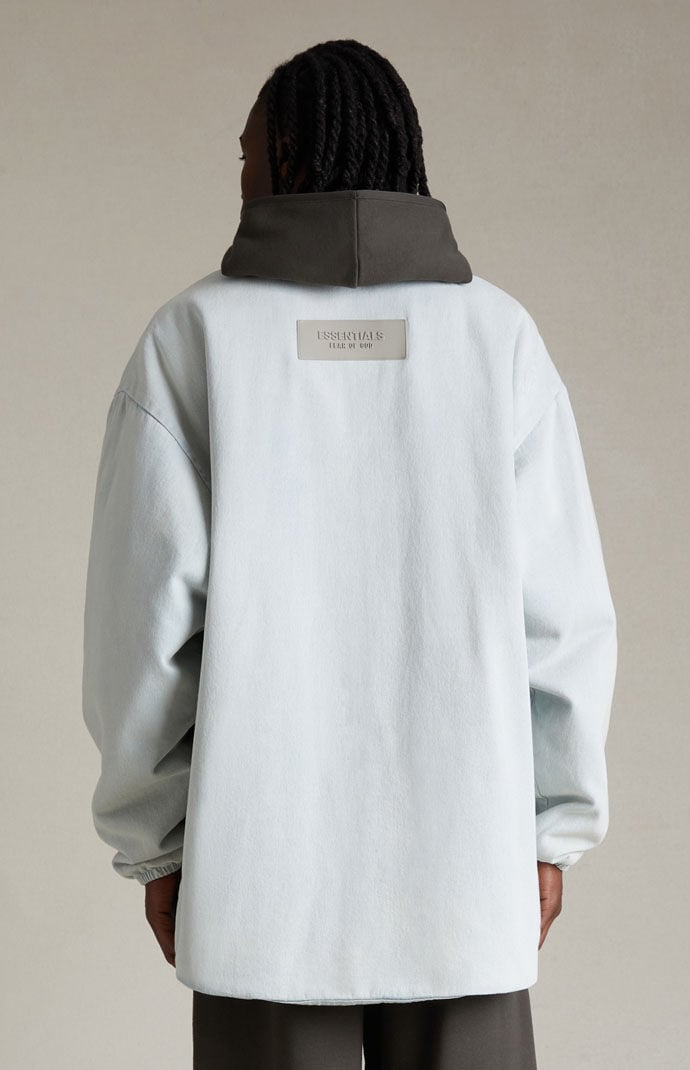 Fear of god essentials hooded zip shacket sale