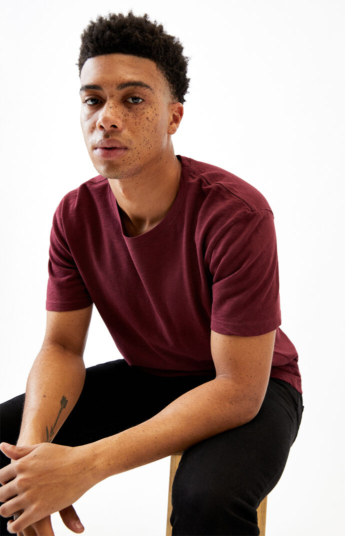 Burgundy Slub T-Shirt