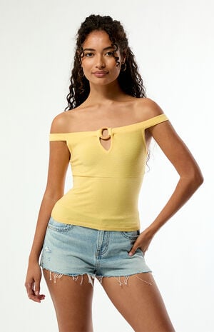 Steph Ring Off-The-Shoulder Sweater Top image number 2