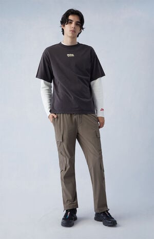 Performance Brown Straight Cargo Pants image number 2