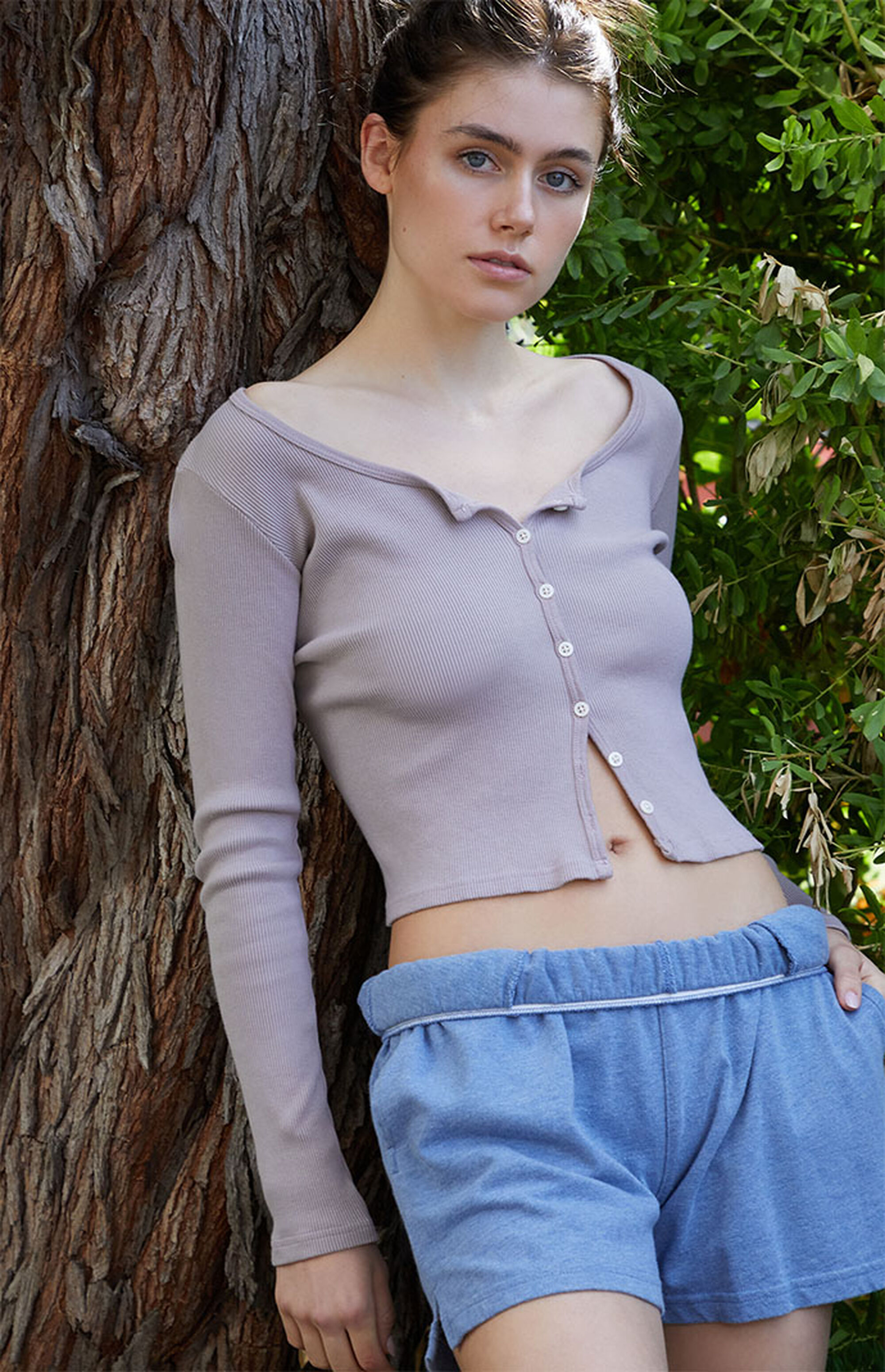 John Galt Mauve Zelly Long Sleeve Top PacSun