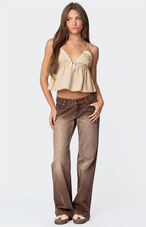 Claire Linen Look Babydoll Top image number 4