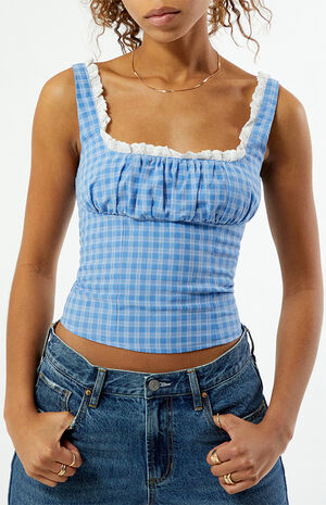 Plaid Corset Tank Top image number 3