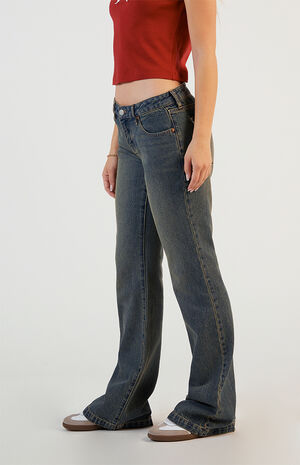Jade Low Rise Bootcut Jeans Dark Indigo image number 3