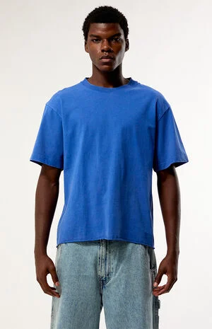 Blue Premium Cropped T-Shirt image number 1