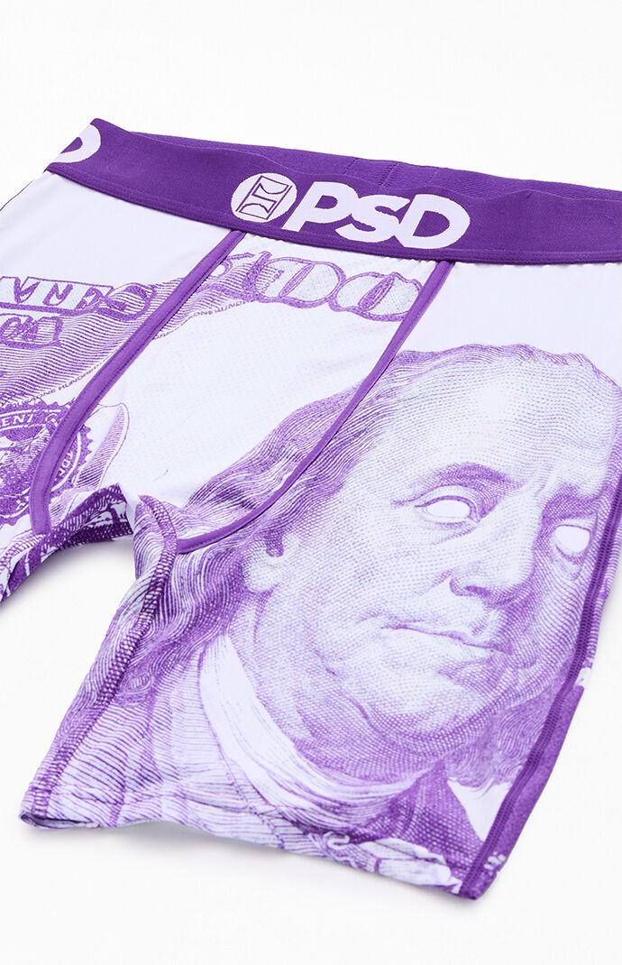PSD Underwear Purple C-Note Boxer Briefs