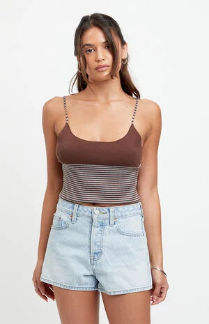 Ivy High Waisted Festival Jean Shorts Light Blue image number 3