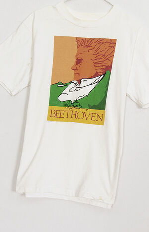 Upcycled White Beethoven T-Shirt image number 2