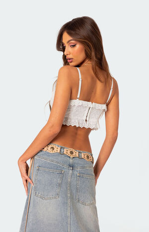 Mandy Cropped Cotton Lace Corset image number 5