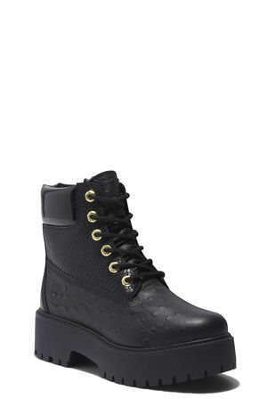 Women's Black Stone Street 6inch Lace-Up Waterproof Boots image number 10