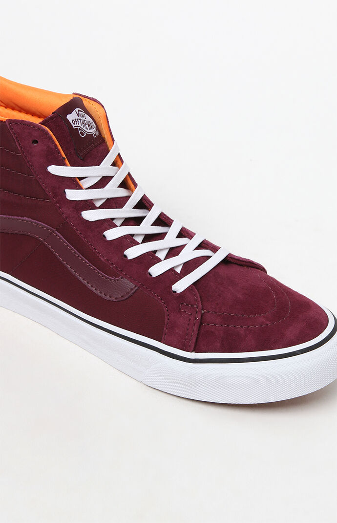 Vans Women�s Burgundy Sk8Hi Slim Zip Sneakers PacSun