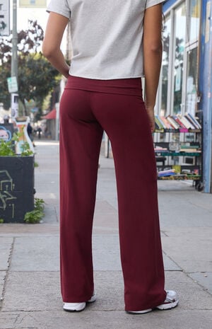 Burgundy Priscilla Flare Pants image number 4