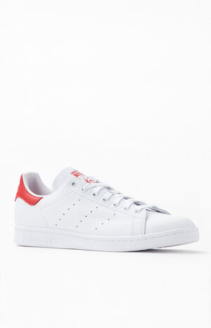 White & Red Stan Smith Shoes image number 1