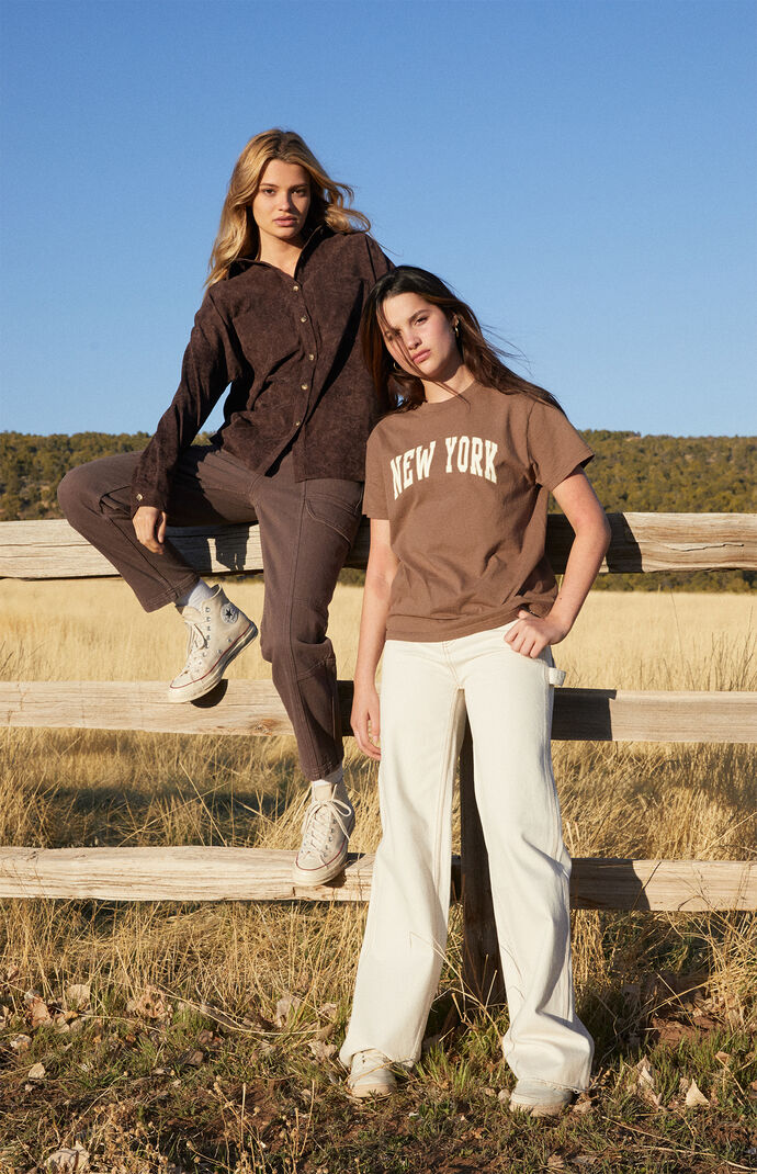 Eco Bone Ultra High Waisted Flare Carpenter Pants