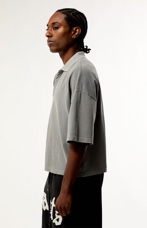 Gray Solid Polo Shirt image number 3