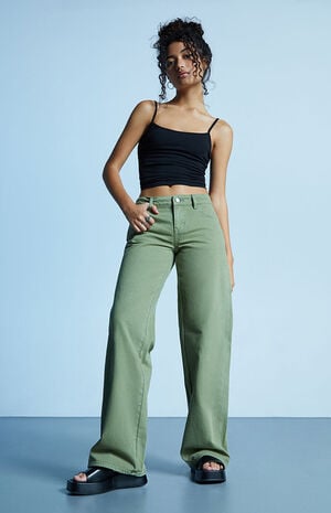 Eco Green Low Rise Baggy Jeans image number 1