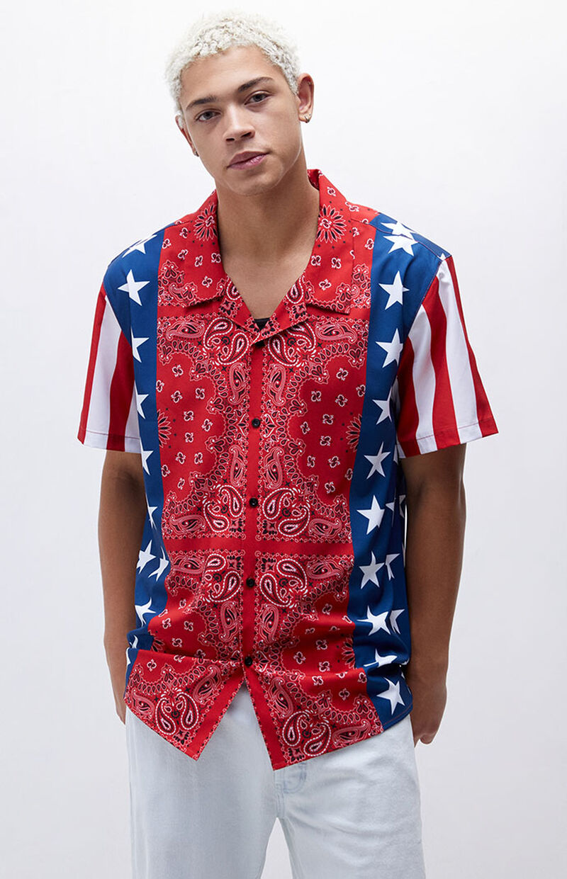 PacSun Men's Dusk to Dawn Woven Camp Shirt