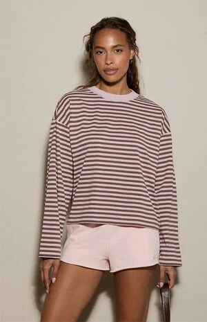 Drew Striped Boxy Long Sleeve T-Shirt image number 1