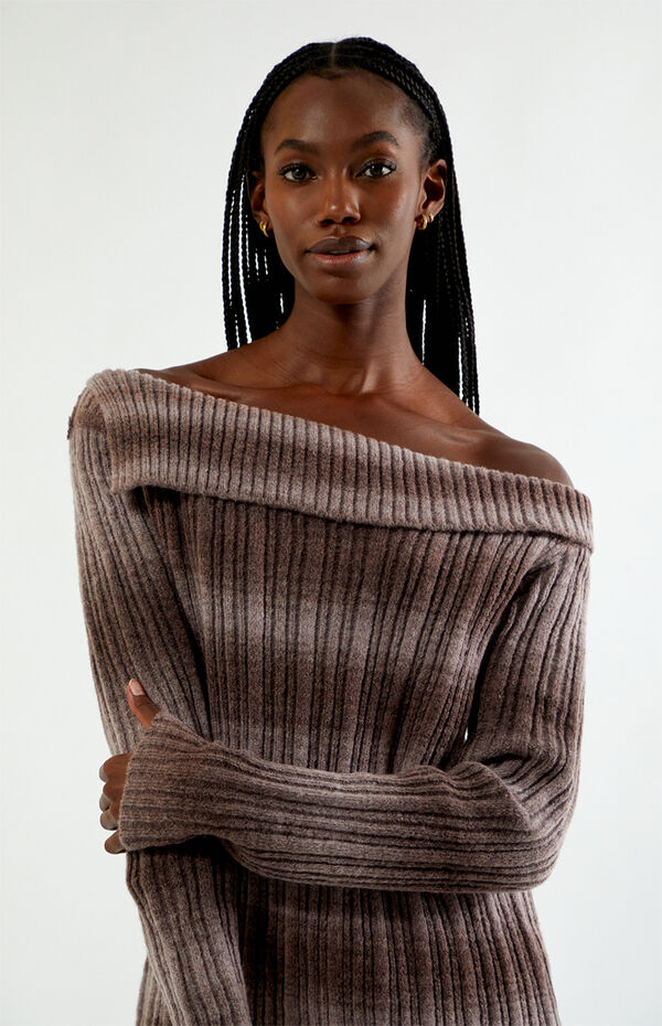 Daisy Street Space Dye Asymmetrical Sweater