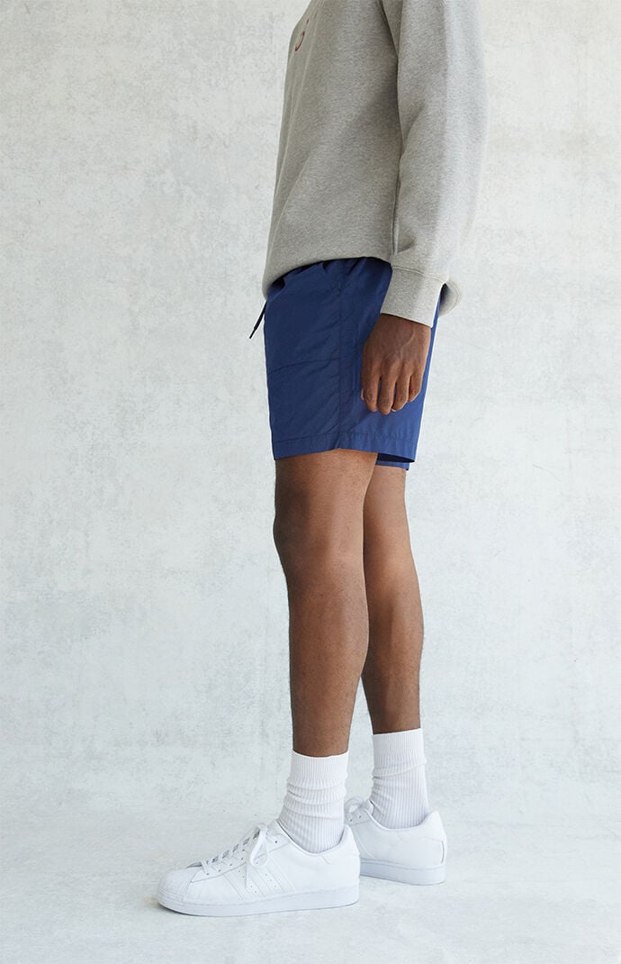 Blue Nylon Volley Shorts