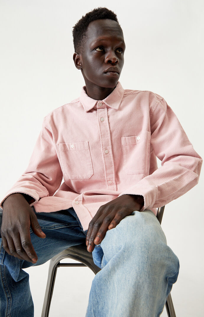 Corduroy Long Sleeve Button Up Shirt