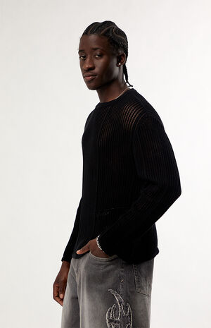 Sunset Open Knit Crew Neck Sweater image number 2
