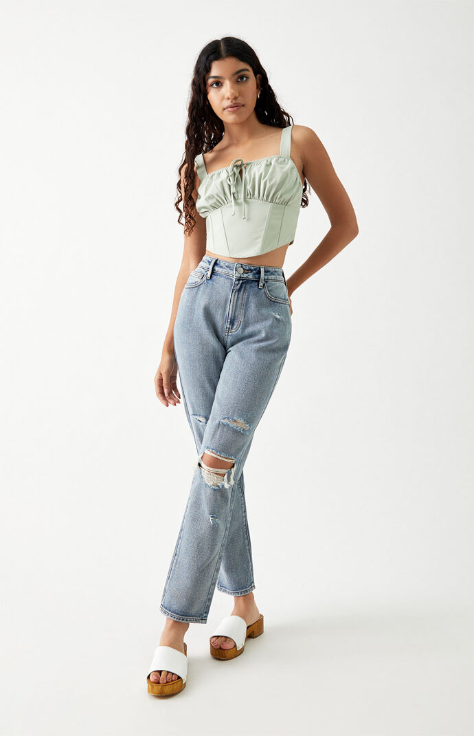 Tie Front Bustier Tank Top