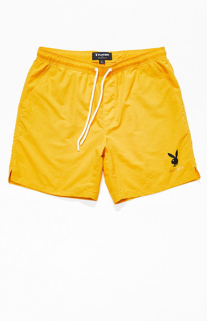 Playboy Gold Text Active Shorts Pacsun